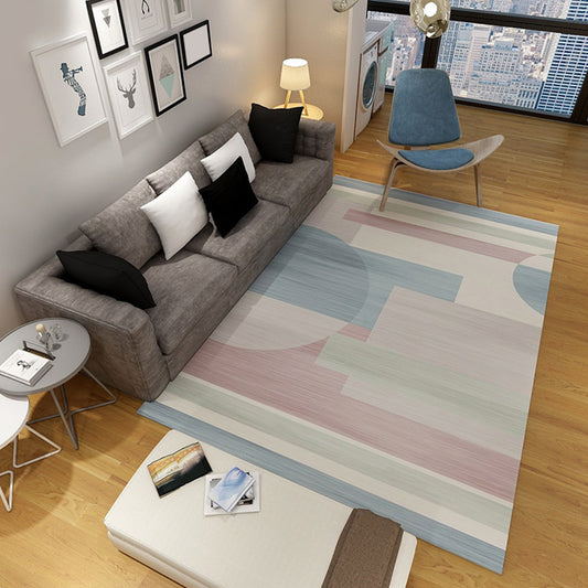 Novelty Geometric Pattern Rug Beige and Grey Polyester Rug Washable Pet Friendly Non-Slip Area Rug for Living Room Pink Clearhalo 'Area Rug' 'Modern' 'Rugs' Rug' 1725605