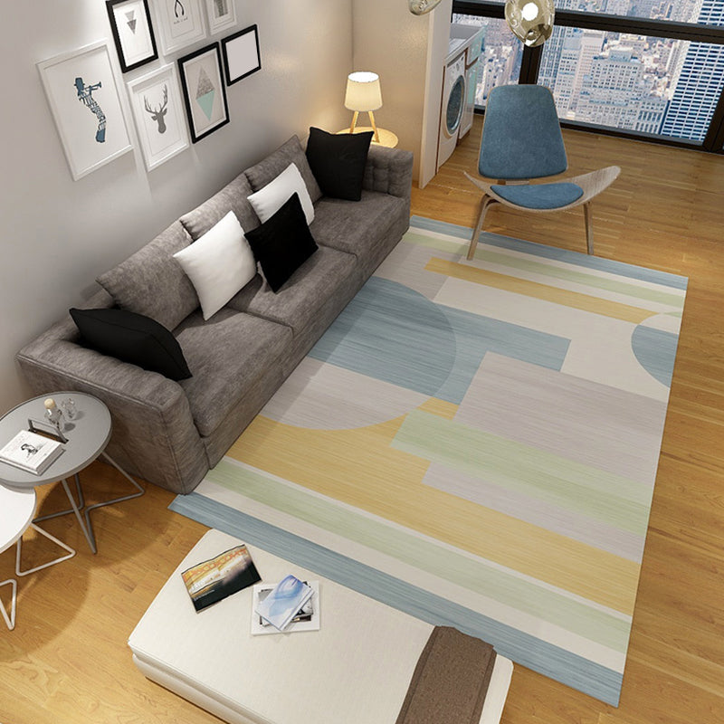 Novelty Geometric Pattern Rug Beige and Grey Polyester Rug Washable Pet Friendly Non-Slip Area Rug for Living Room Yellow Clearhalo 'Area Rug' 'Modern' 'Rugs' Rug' 1725607