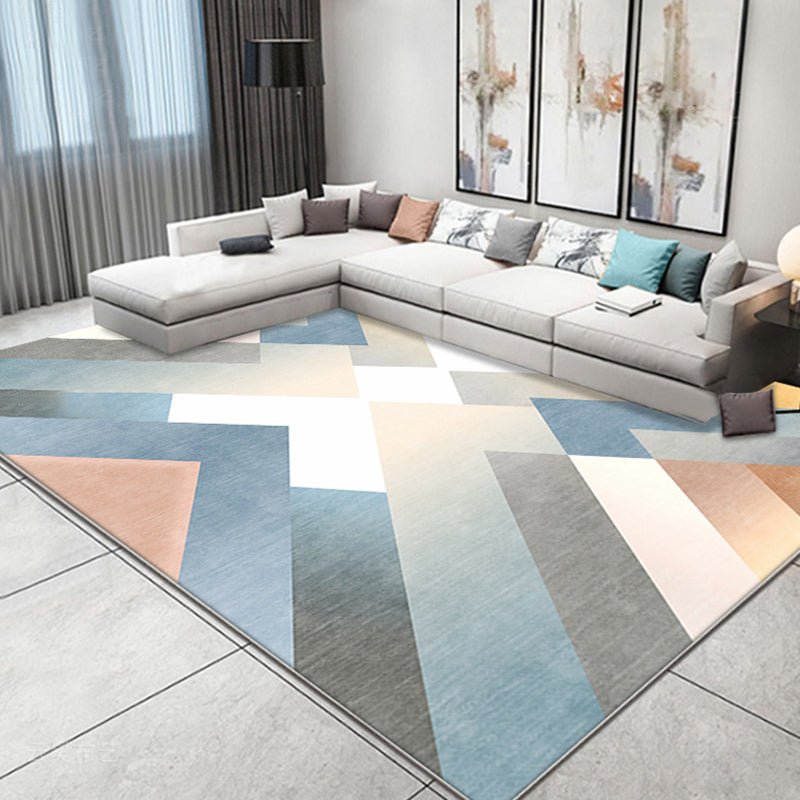 Multicolor Contemporary Rug Polyester Geometric Pattern Rug Pet Friendly Washable Anti-Slip Backing Carpet for Living Room Clearhalo 'Area Rug' 'Modern' 'Rugs' Rug' 1725639