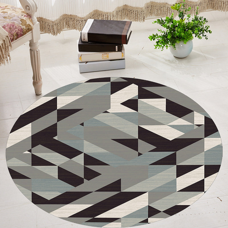 Modernism Geometric Pattern Rug Multicolor Polyester Rug Washable Pet Friendly Non-Slip Area Rug for Living Room Black Clearhalo 'Area Rug' 'Modern' 'Rugs' Rug' 1725706