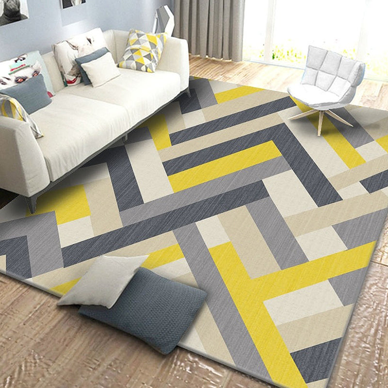 Unique Geometric Pattern Rug Multicolor Modernist Rug Polyester Washable Pet Friendly Anti-Slip Carpet for Living Room Silver Gray Clearhalo 'Area Rug' 'Modern' 'Rugs' Rug' 1725997