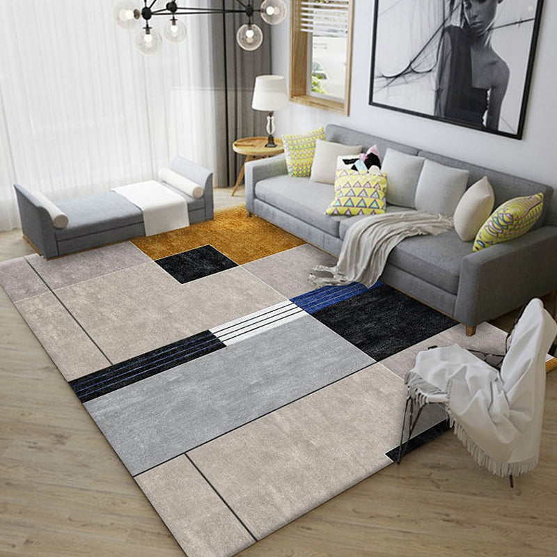 Unique Geometric Pattern Rug Multicolor Modernist Rug Polyester Washable Pet Friendly Anti-Slip Carpet for Living Room Camel Clearhalo 'Area Rug' 'Modern' 'Rugs' Rug' 1726004