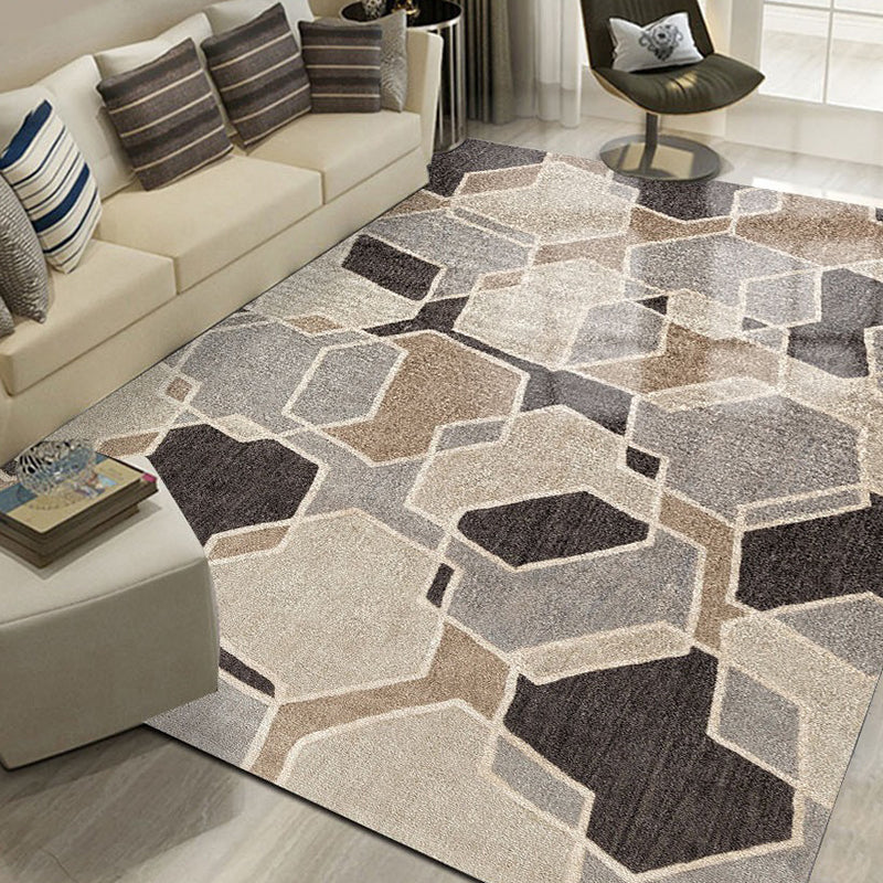 Unique Geometric Pattern Rug Multicolor Modernist Rug Polyester Washable Pet Friendly Anti-Slip Carpet for Living Room Grey Clearhalo 'Area Rug' 'Modern' 'Rugs' Rug' 1726005