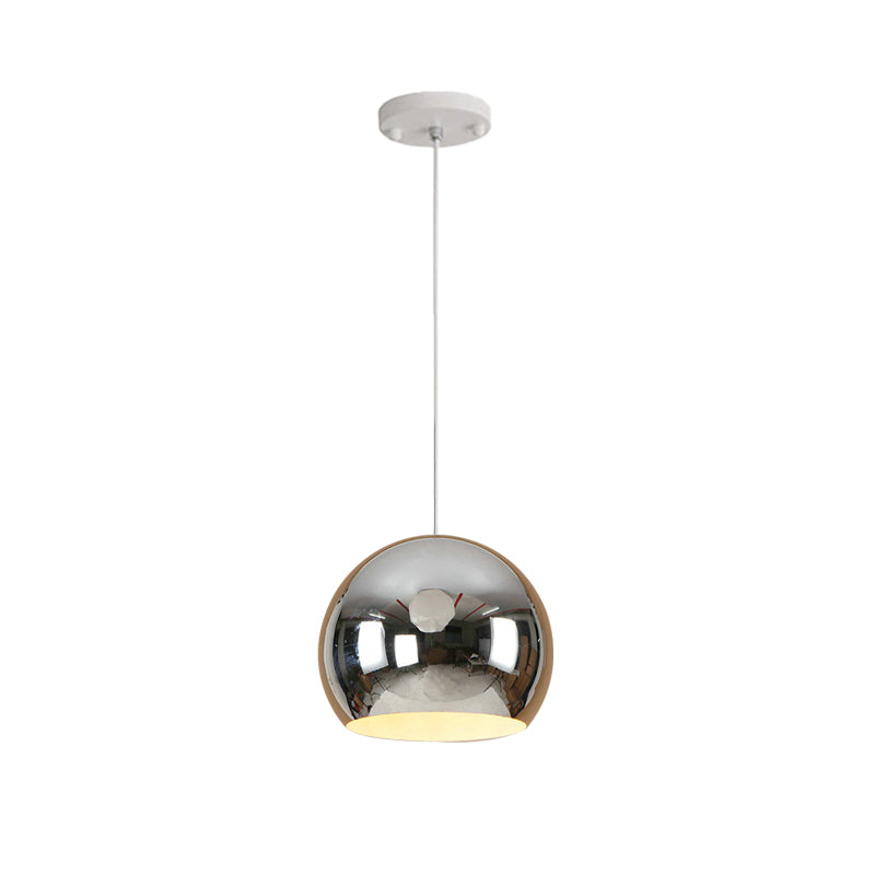 Globe Hanging Pendant Light Nordic Iron 1 Light Chrome/Rose Gold Hanging Ceiling Light Clearhalo 'Ceiling Lights' 'Modern Pendants' 'Modern' 'Pendant Lights' 'Pendants' Lighting' 172608