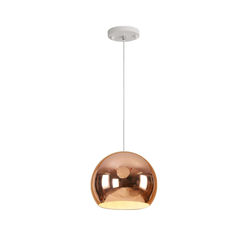 Globe Hanging Pendant Light Nordic Iron 1 Light Chrome/Rose Gold Hanging Ceiling Light Clearhalo 'Ceiling Lights' 'Modern Pendants' 'Modern' 'Pendant Lights' 'Pendants' Lighting' 172610