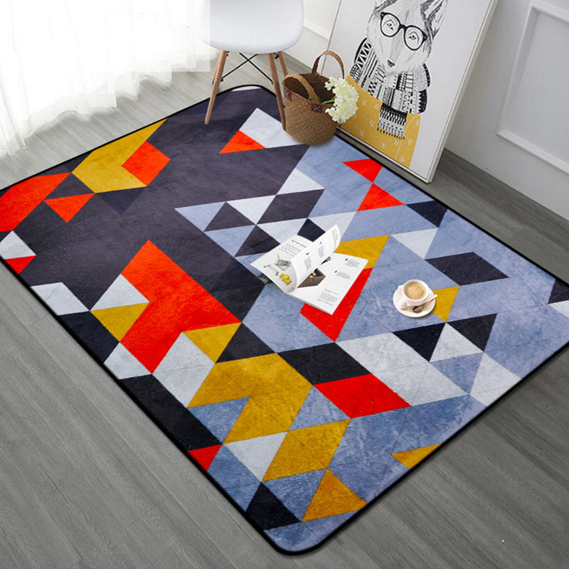 Simple Geometric Pattern Rug Multicolor Nordic Rug Polyester Pet Friendly Non-Slip Backing Washable Area Rug for Living Room Black Clearhalo 'Area Rug' 'Modern' 'Rugs' Rug' 1726120