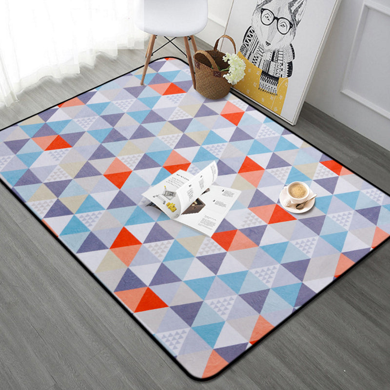 Simple Geometric Pattern Rug Multicolor Nordic Rug Polyester Pet Friendly Non-Slip Backing Washable Area Rug for Living Room Grape Clearhalo 'Area Rug' 'Modern' 'Rugs' Rug' 1726127