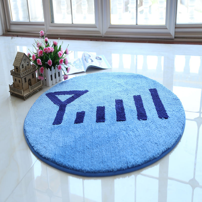 Blue and Red Kids Rug Polyester House and Battery Pattern Rug Pet Friendly Washable Anti-Slip Backing Carpet for Decoration Sky Blue Clearhalo 'Area Rug' 'Rug' 1726230