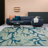 Blue Modernism Rug Polyester Branch Pattern Rug Pet Friendly Machine Washable Anti-Slip Backing Carpet for Decoration Clearhalo 'Area Rug' 'Modern' 'Rugs' Rug' 1726325