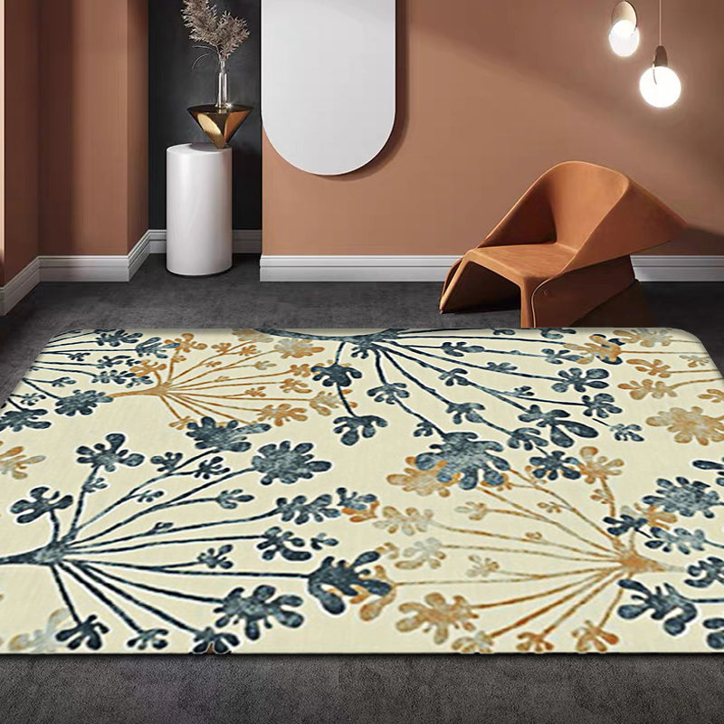 Modern Leaf Pattern Rug Green and Beige Polyester Rug Washable Pet Friendly Non-Slip Area Rug for Living Room Clearhalo 'Area Rug' 'Modern' 'Rugs' Rug' 1726474