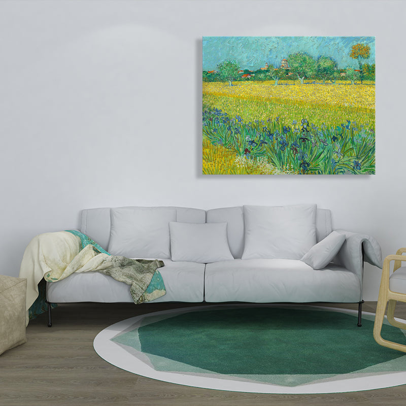 Impressionism Farmfield Scene Canvas in Green Textured Wall Art Decor for Bathroom Green Design 2 Clearhalo 'Arts' 'Canvas Art' 1726589