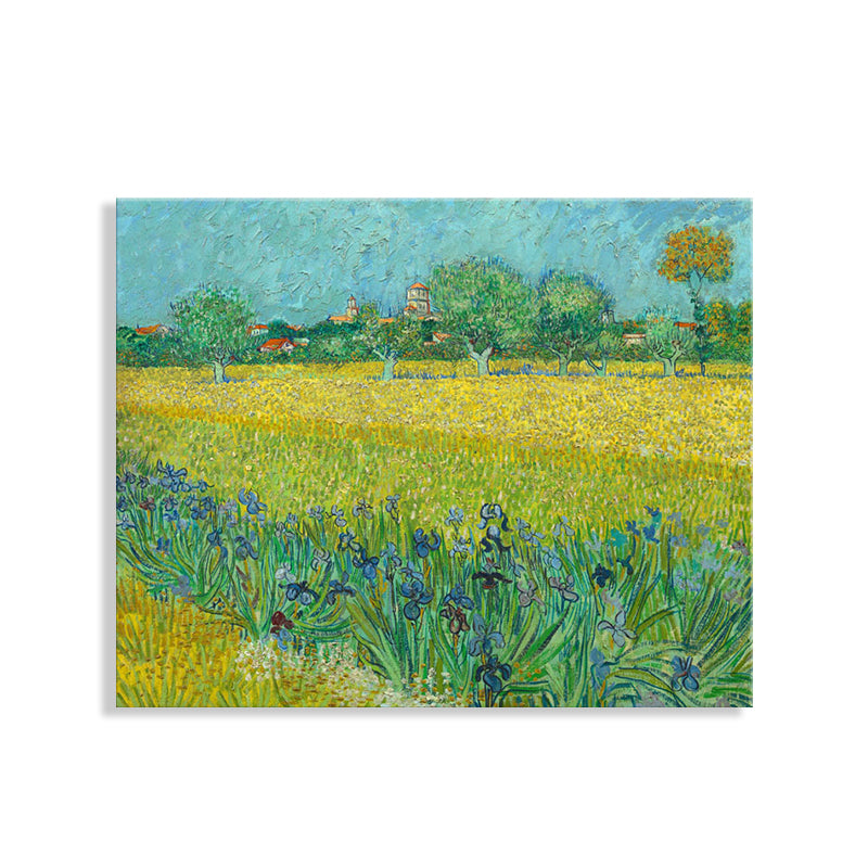 Impressionism Farmfield Scene Canvas in Green Textured Wall Art Decor for Bathroom Clearhalo 'Arts' 'Canvas Art' 1726592