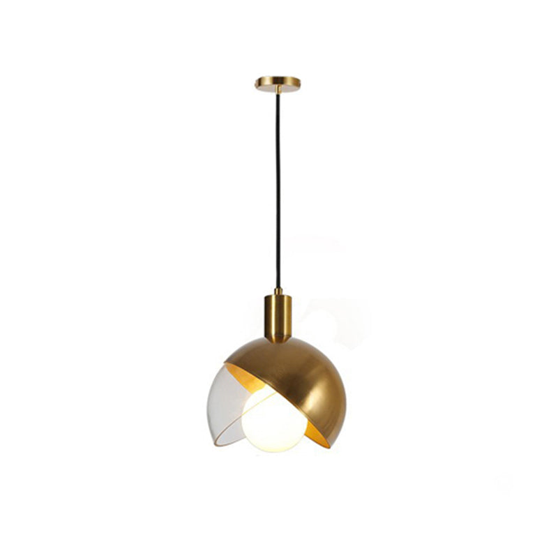 Metal Dome Pendant Ceiling Light Contemporary 1 Light Gold Hanging Pendant Light with Mobile Shade Clearhalo 'Ceiling Lights' 'Glass shade' 'Glass' 'Modern Pendants' 'Modern' 'Pendant Lights' 'Pendants' Lighting' 172660