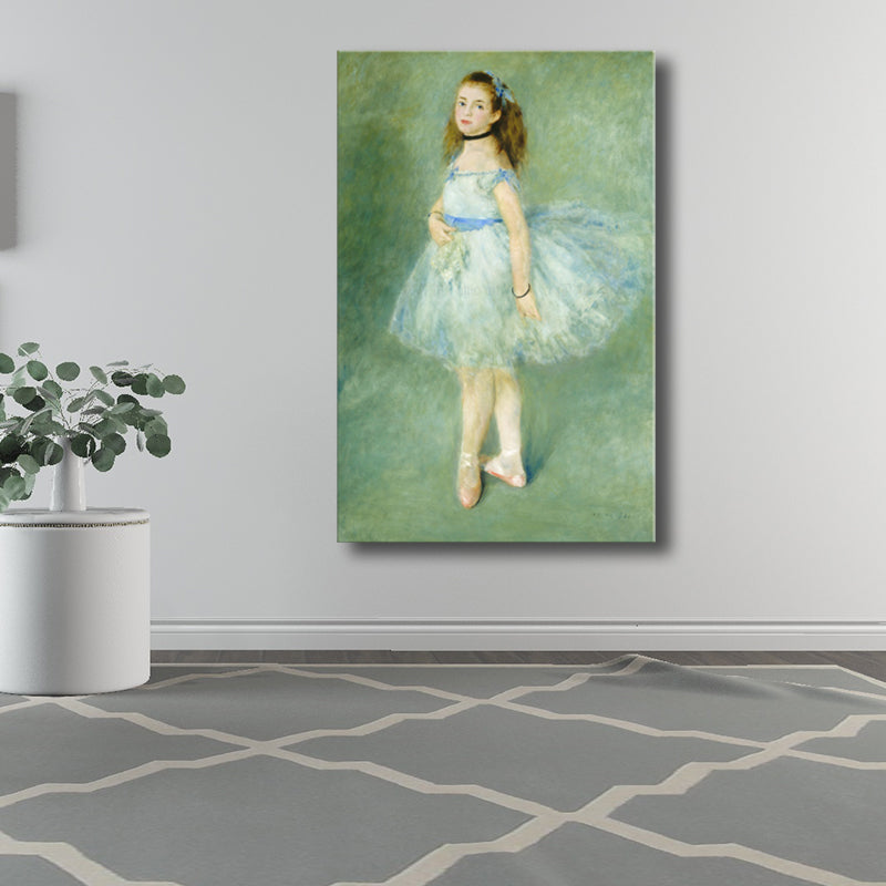 Impressionism Style Dancing Girl Canvas Figure in Green Wall Decor, Multiple Sizes Clearhalo 'Arts' 'Canvas Art' 1726605