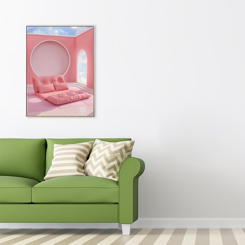 Arched Door Wall Decor Contemporary Textured Girls Bedroom Painting, Multiple Sizes Clearhalo 'Art Gallery' 'Canvas Art' 'Contemporary Art Gallery' 'Modern' Arts' 1726633