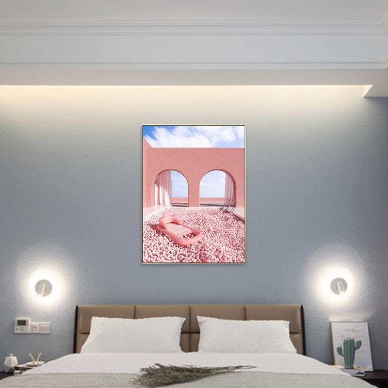 Arched Door Wall Decor Contemporary Textured Girls Bedroom Painting, Multiple Sizes Clearhalo 'Art Gallery' 'Canvas Art' 'Contemporary Art Gallery' 'Modern' Arts' 1726640