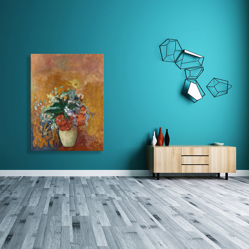 French Rustic Style Flowers Painting Pastel Color Kitchen Backsplash Wall Art Print