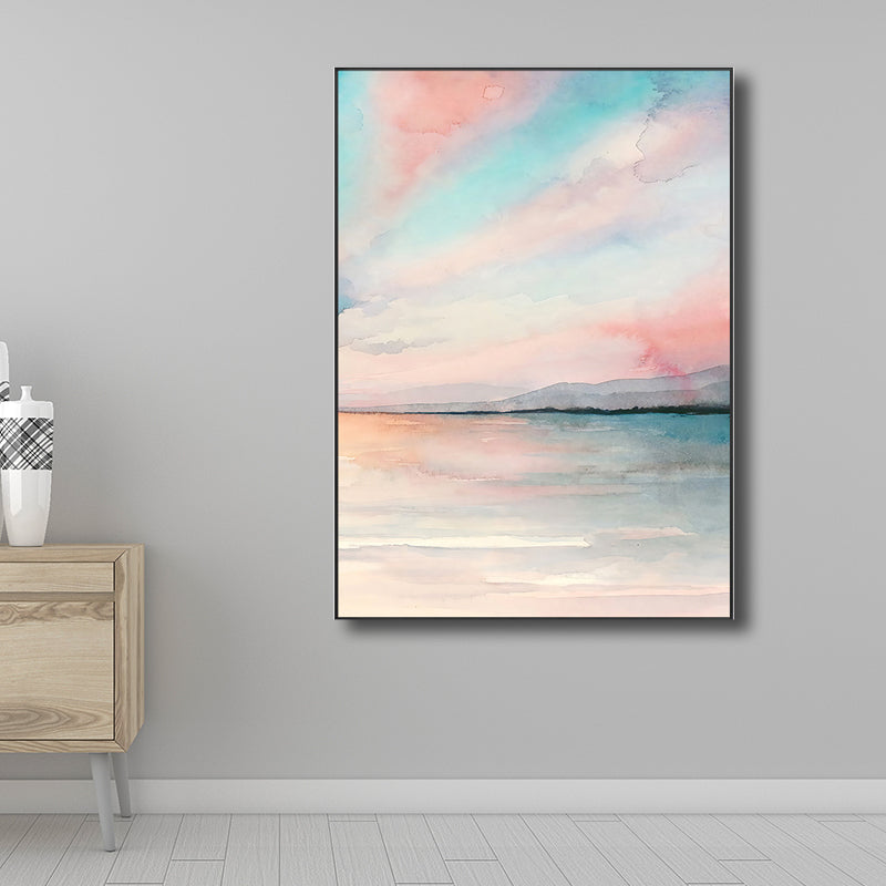 Modern Natural Landscape Wall Decor Canvas Textured Soft Color Art for Living Room Blue Clearhalo 'Art Gallery' 'Canvas Art' 'Contemporary Art Gallery' 'Modern' Arts' 1726726