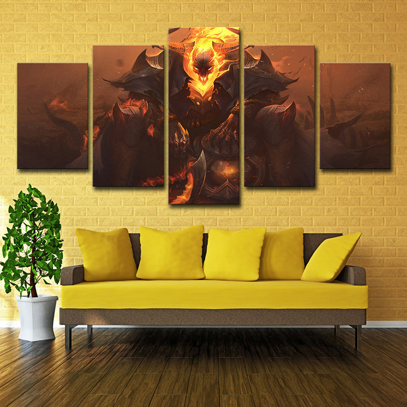 Kids LOL Thresh Printed Canvas Yellow Multi-Piece Wall Art Decor for Teenage Bedroom Clearhalo 'Art Gallery' 'Canvas Art' 'Kids' Arts' 1726756