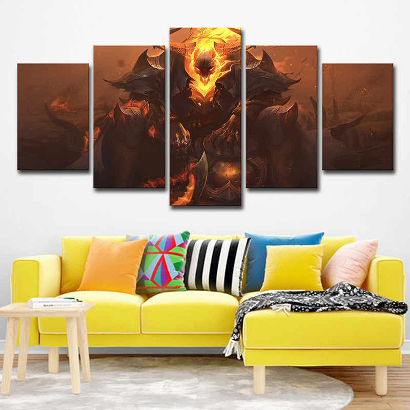 Kids LOL Thresh Printed Canvas Yellow Multi-Piece Wall Art Decor for Teenage Bedroom Clearhalo 'Art Gallery' 'Canvas Art' 'Kids' Arts' 1726757