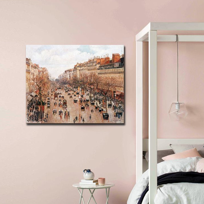 Impressionism Style City Landscape Canvas Pastel Color Bathroom Art Print, Multiple Sizes Clearhalo 'Arts' 'Canvas Art' 1726853