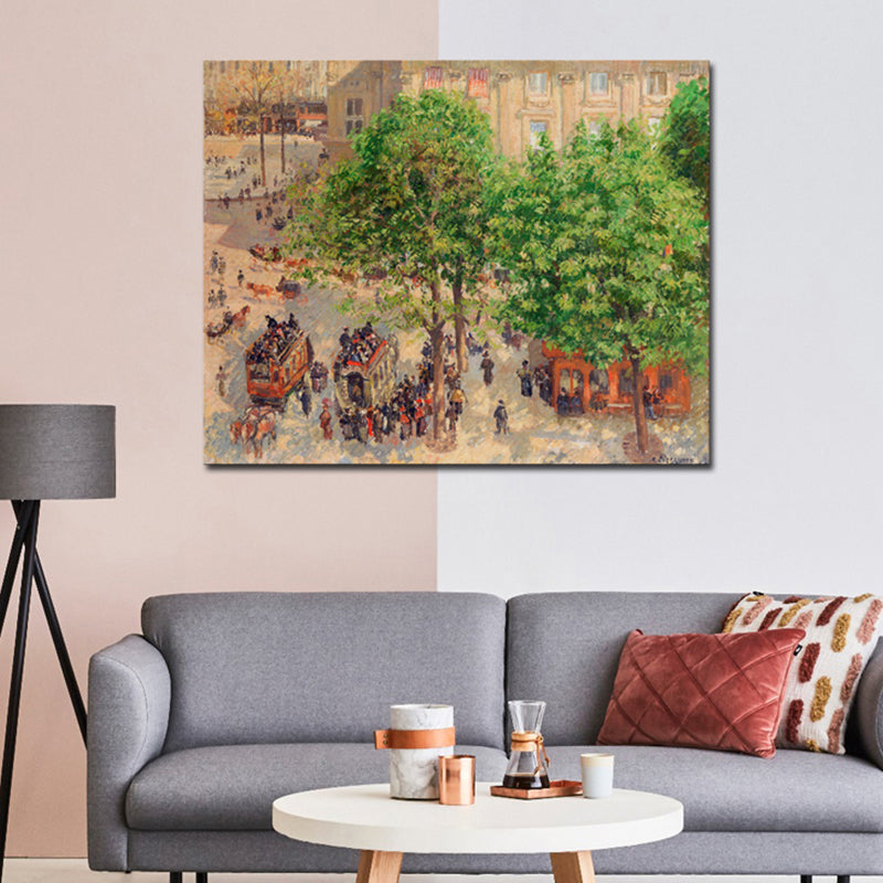 Impressionism Style City Landscape Canvas Pastel Color Bathroom Art Print, Multiple Sizes Clearhalo 'Arts' 'Canvas Art' 1726854