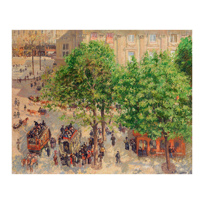 Impressionism Style City Landscape Canvas Pastel Color Bathroom Art Print, Multiple Sizes Clearhalo 'Arts' 'Canvas Art' 1726855