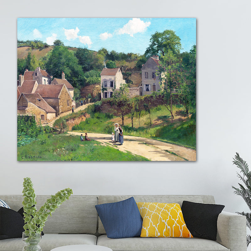 Impressionism Style City Landscape Canvas Pastel Color Bathroom Art Print, Multiple Sizes Clearhalo 'Arts' 'Canvas Art' 1726857