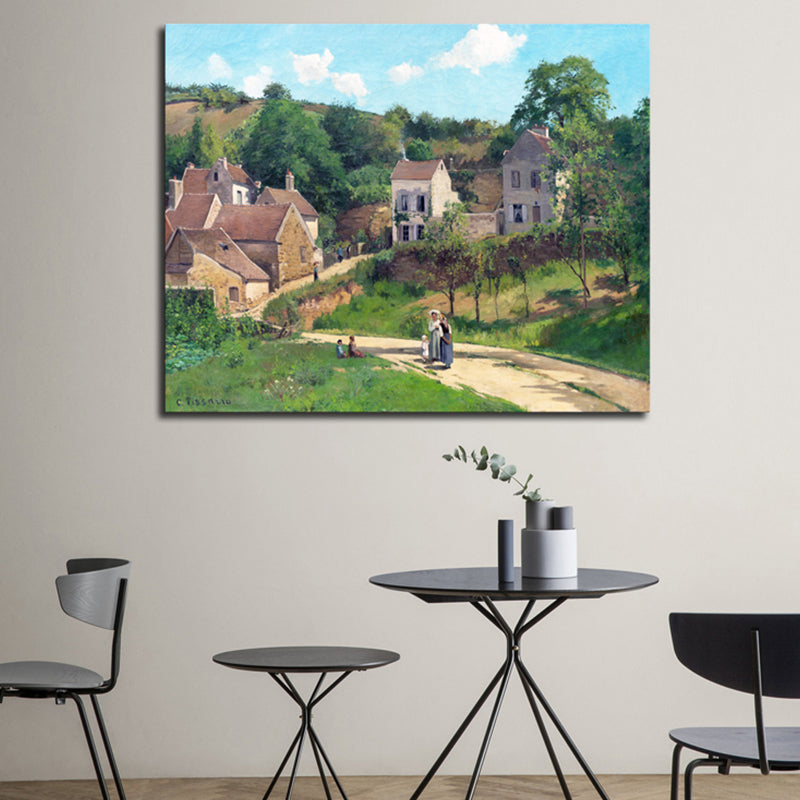 Impressionism Style City Landscape Canvas Pastel Color Bathroom Art Print, Multiple Sizes Clearhalo 'Arts' 'Canvas Art' 1726858