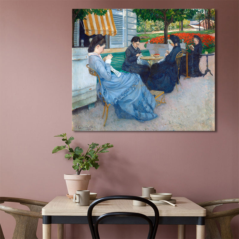 Blue Impressionism Style Canvas Art Relaxing Women Wall Decor for Kitchen, Multiple Sizes Blue Clearhalo 'Arts' 'Canvas Art' 1726860