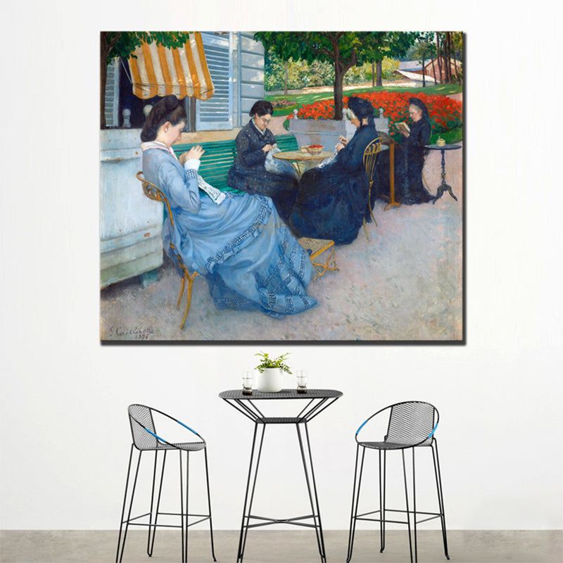 Blue Impressionism Style Canvas Art Relaxing Women Wall Decor for Kitchen, Multiple Sizes Clearhalo 'Arts' 'Canvas Art' 1726862