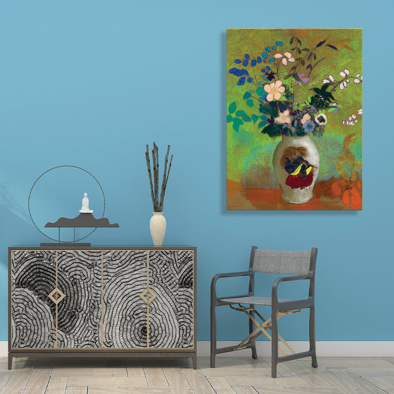 Canvas Textured Art French Country Style Bouquet and Vase Painting, Multiple Sizes Clearhalo 'Arts' 'Canvas Art' 1726898