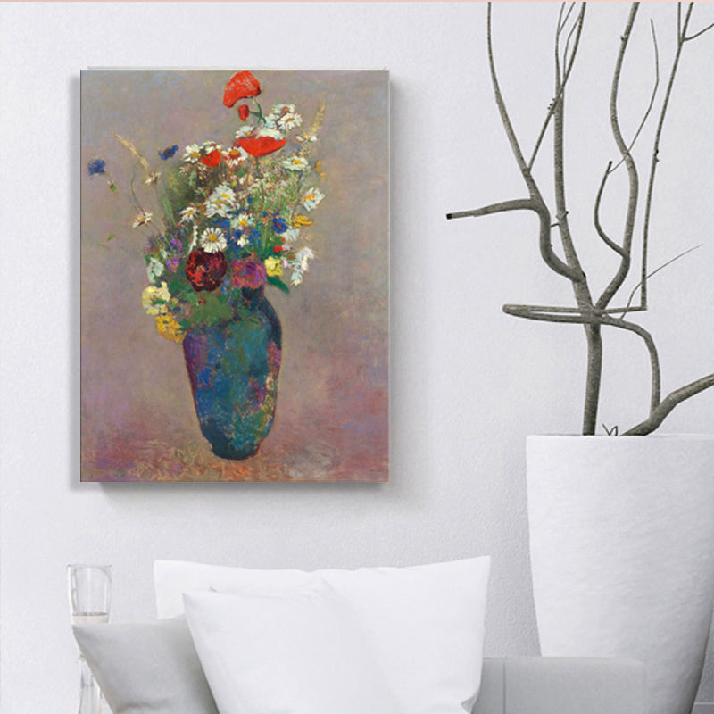 Canvas Textured Art French Country Style Bouquet and Vase Painting, Multiple Sizes Clearhalo 'Arts' 'Canvas Art' 1726905