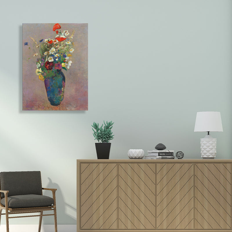 Canvas Textured Art French Country Style Bouquet and Vase Painting, Multiple Sizes Clearhalo 'Arts' 'Canvas Art' 1726906