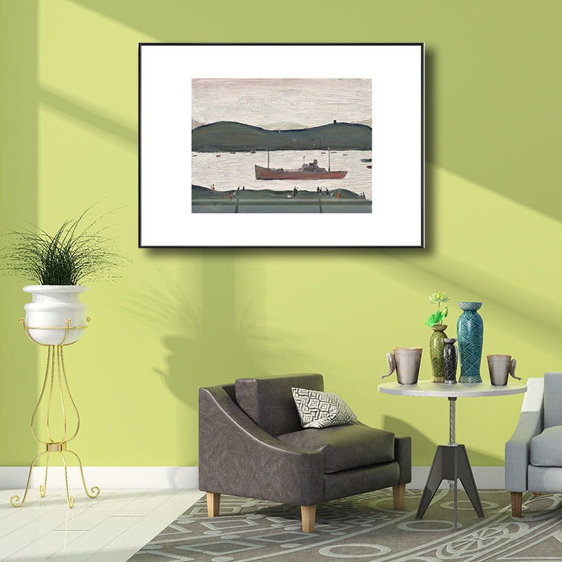 Canvas Green Wall Decor Modern Style Seaside Mountain Landscape Art, Multiple Sizes Clearhalo 'Art Gallery' 'Canvas Art' 'Contemporary Art Gallery' 'Modern' Arts' 1726957