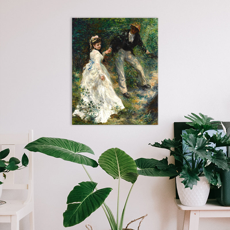 Couple Outing View Canvas for Bathroom Oil Painting Wall Art Print, Multiple Sizes Clearhalo 'Arts' 'Canvas Art' 1726997