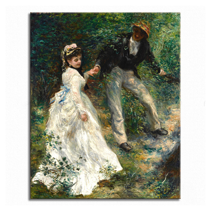 Couple Outing View Canvas for Bathroom Oil Painting Wall Art Print, Multiple Sizes Clearhalo 'Arts' 'Canvas Art' 1726999