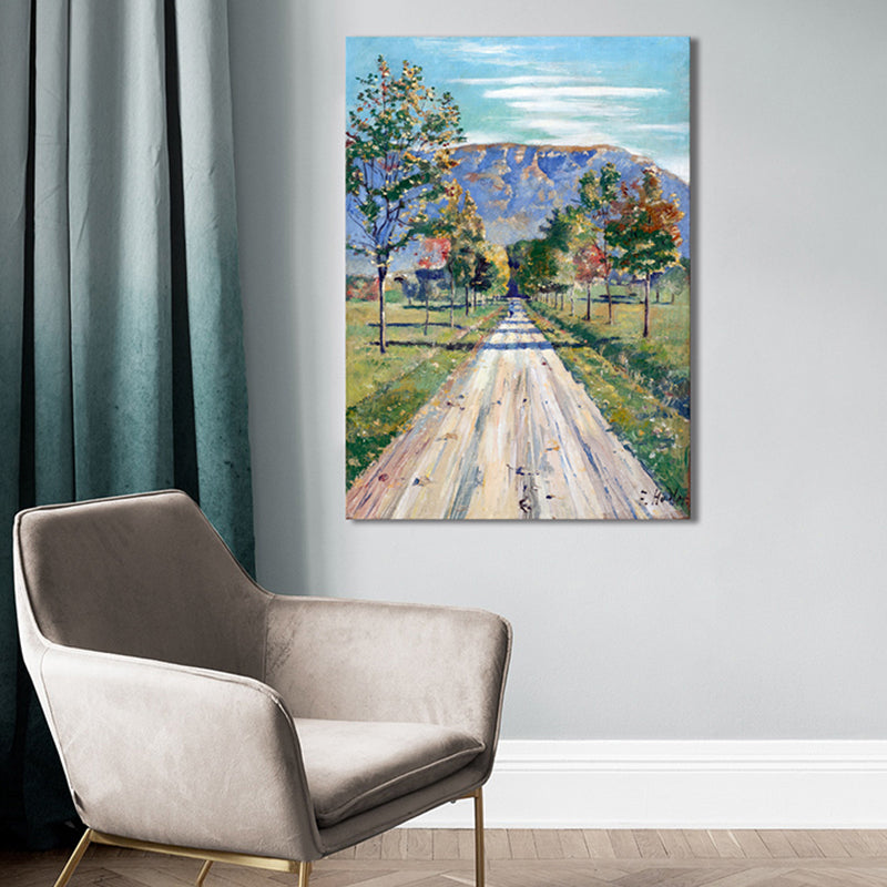 Textured Tree Path Scene Painting Impressionism Canvas Wall Decor, Multiple Sizes Green Clearhalo 'Arts' 'Canvas Art' 1727072