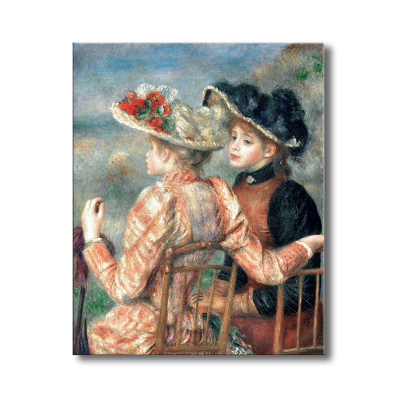 Impressionism Style European Maiden Art Orange Textured Wall Decor for Guest Room Clearhalo 'Arts' 'Canvas Art' 1727380