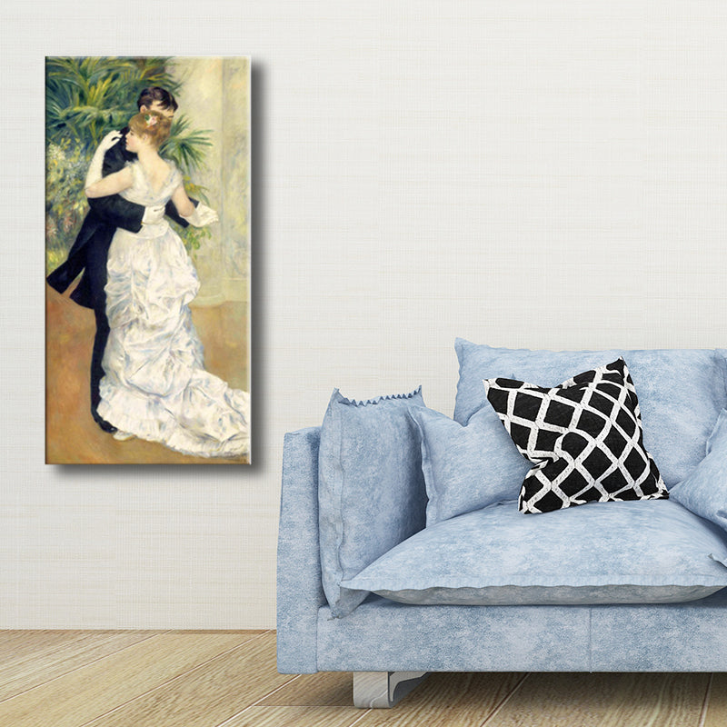 Impressionism Dancing Couple Canvas Boys Bedroom Art in Soft Color, Multiple Sizes White Clearhalo 'Arts' 'Canvas Art' 1727397