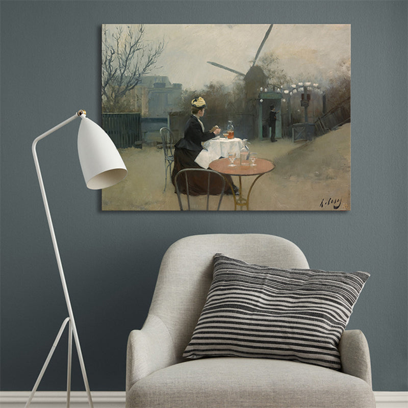 Building View Canvas Print Textured Impressionism Style for Girls Bedroom Painting Clearhalo 'Arts' 'Canvas Art' 1727476