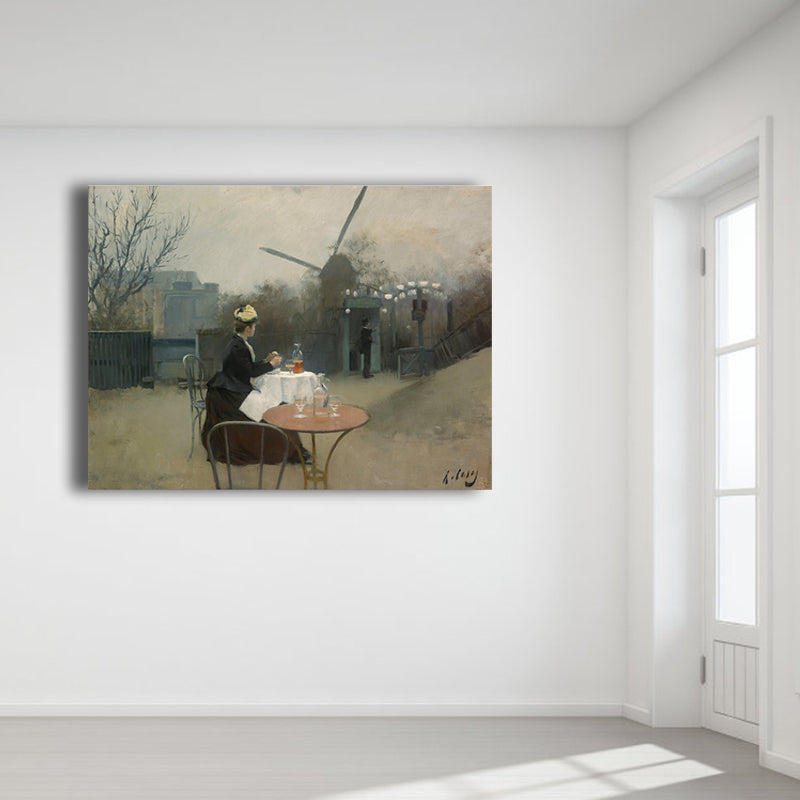 Building View Canvas Print Textured Impressionism Style for Girls Bedroom Painting Clearhalo 'Arts' 'Canvas Art' 1727477