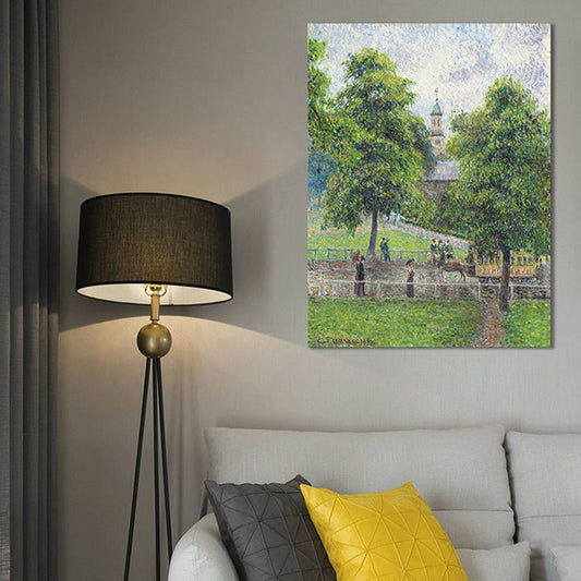 Plain Horse Ranch Scenery Painting in Green Impressionism Wall Decor for Dining Room Clearhalo 'Arts' 'Canvas Art' 1727557