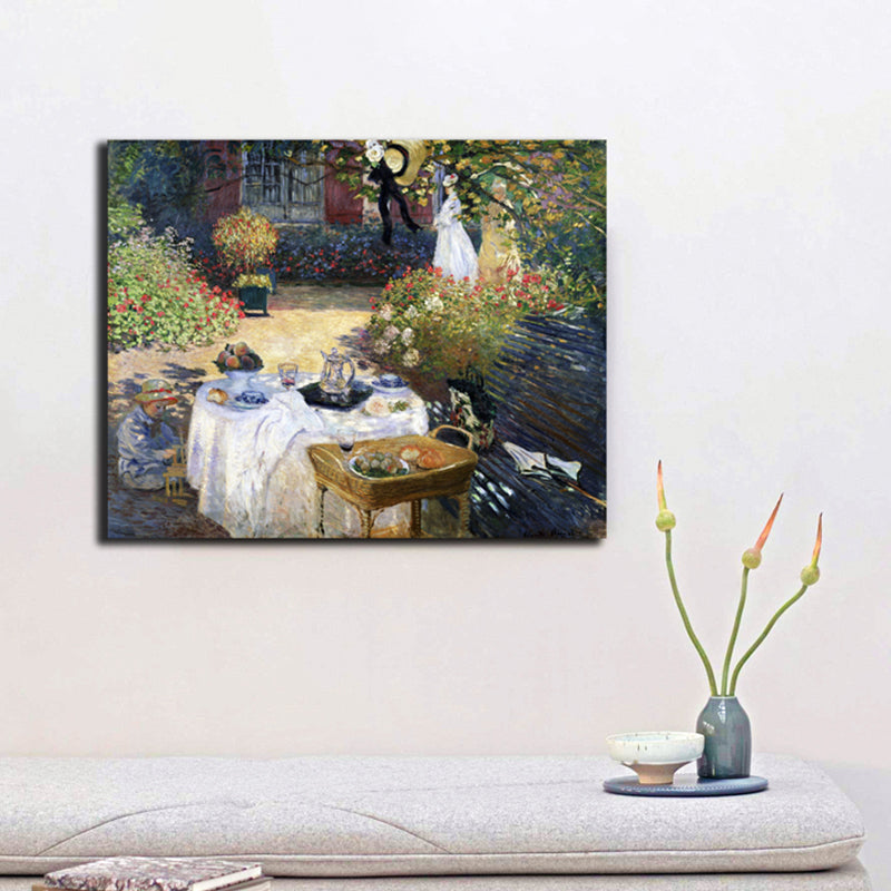 Canvas Pastel Color Art Print Impressionism Style Picnickers Painting, Multiple Sizes Clearhalo 'Arts' 'Canvas Art' 1727564