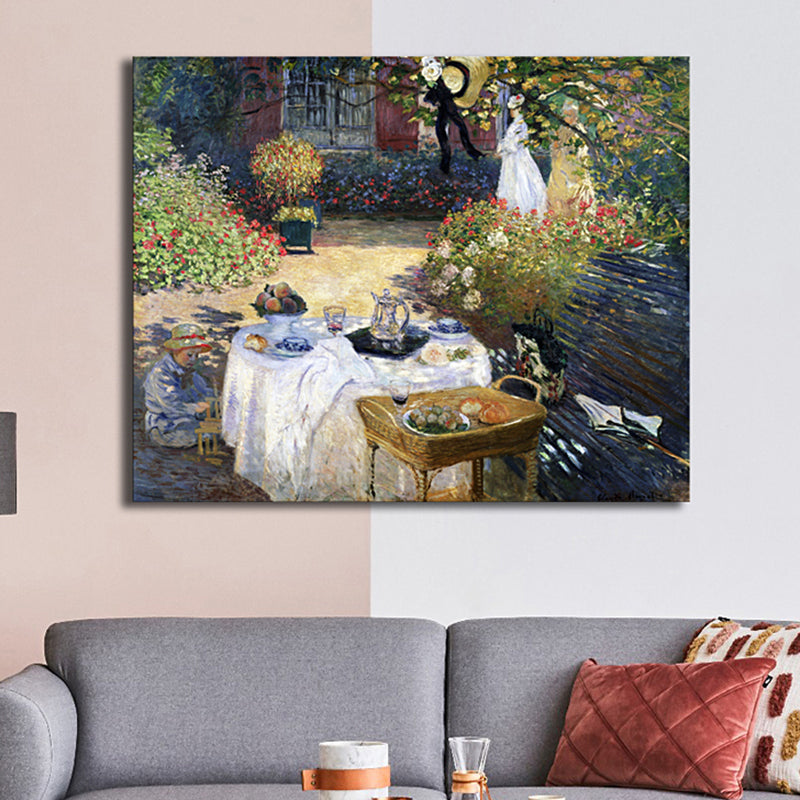 Canvas Pastel Color Art Print Impressionism Style Picnickers Painting, Multiple Sizes Clearhalo 'Arts' 'Canvas Art' 1727565