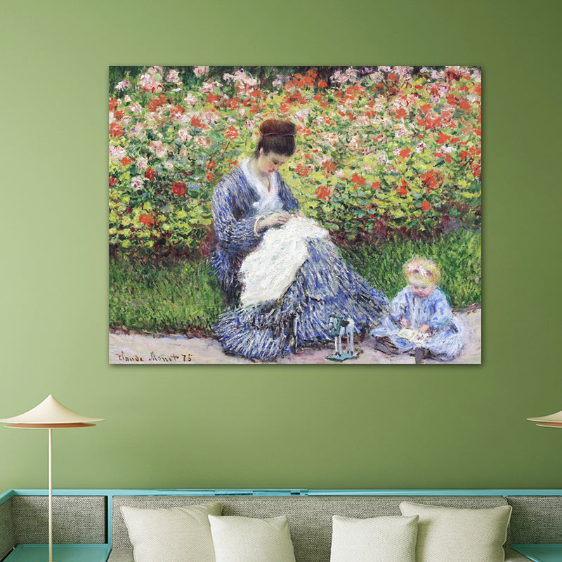 Canvas Pastel Color Art Print Impressionism Style Picnickers Painting, Multiple Sizes Clearhalo 'Arts' 'Canvas Art' 1727571