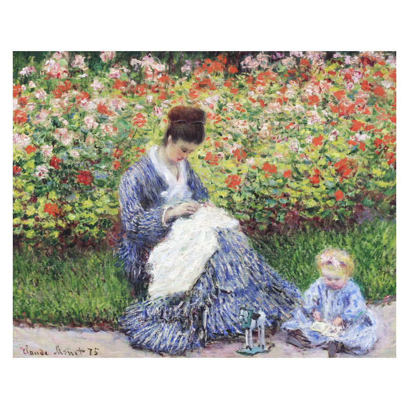 Canvas Pastel Color Art Print Impressionism Style Picnickers Painting, Multiple Sizes Clearhalo 'Arts' 'Canvas Art' 1727572