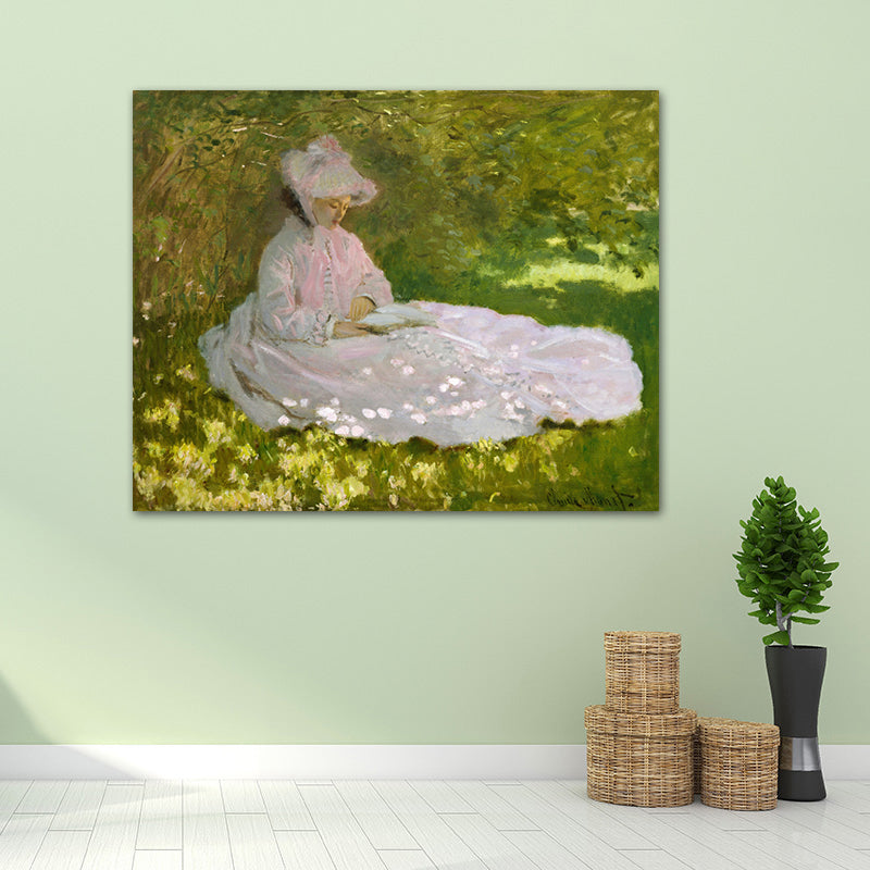 Canvas Pastel Color Art Print Impressionism Style Picnickers Painting, Multiple Sizes Clearhalo 'Arts' 'Canvas Art' 1727574