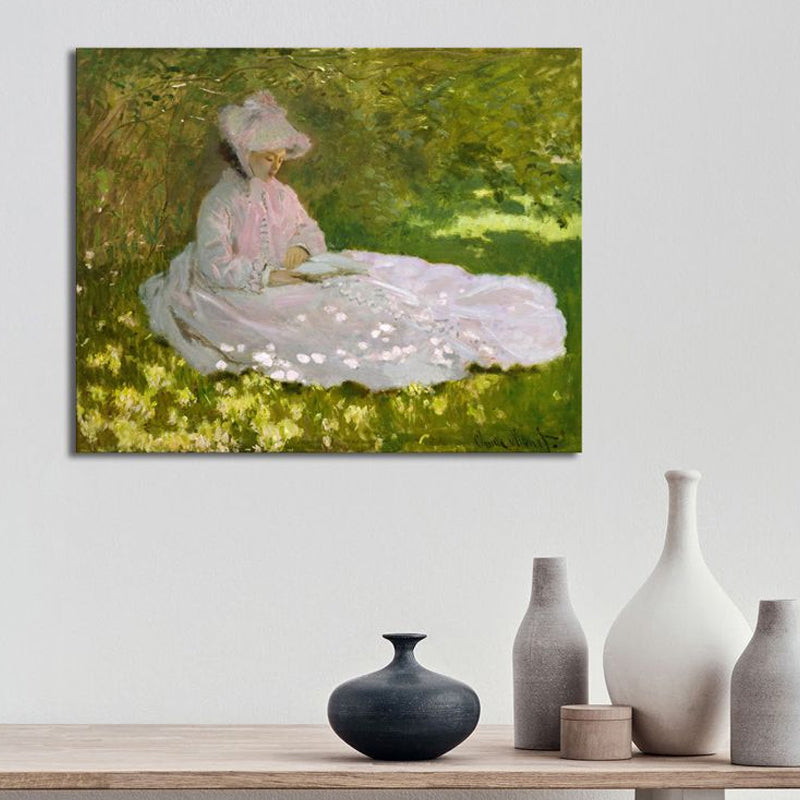 Canvas Pastel Color Art Print Impressionism Style Picnickers Painting, Multiple Sizes Clearhalo 'Arts' 'Canvas Art' 1727575