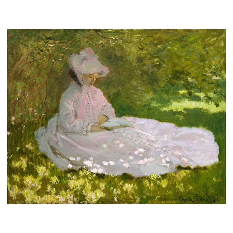 Canvas Pastel Color Art Print Impressionism Style Picnickers Painting, Multiple Sizes Clearhalo 'Arts' 'Canvas Art' 1727576